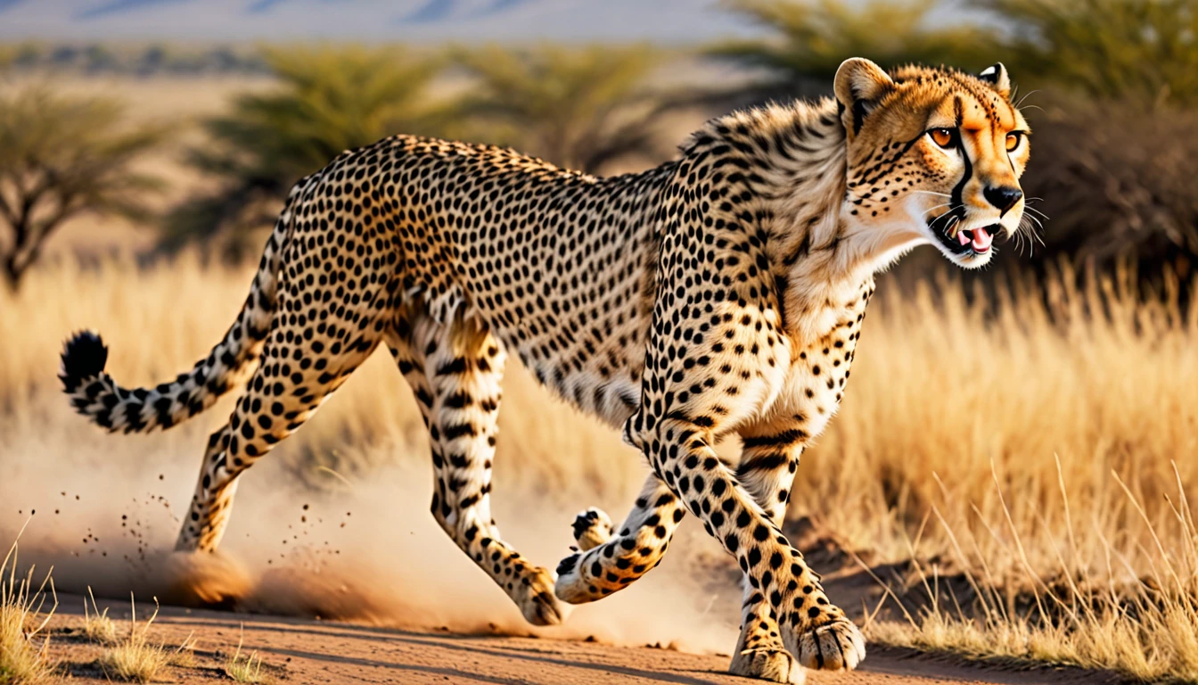 score_9, score_8_up, score_7_up, source_photo, photography, realistic, detailed, rating safe, wide shot, A Cheetah, running,