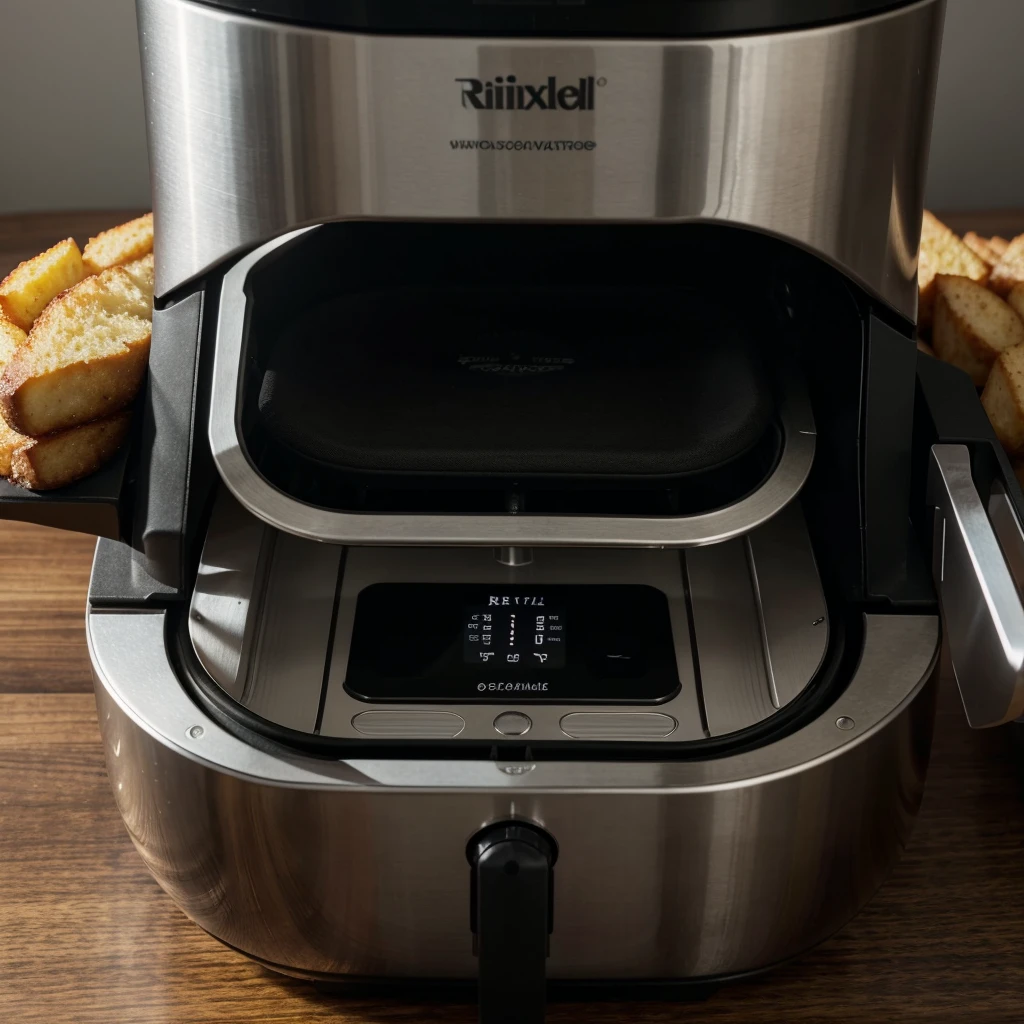 ### IMAGEM DE UMA AIRFRYER: Hyperrealistic in Clear Glass
**Description:**
- **enviroment:** Neutral studio with soft gray background, no visual distractions to focus exclusively on the AirFryer.
- **product:** AirFryer made of transparent glass, allowing a clear view of all internal components.
- **lighting:** Soft, diffused lights around, with a more intense focus of light coming from above, destacando a transparência do vidro e creating reflexos e brilhos sutis. Small light spots on the sides to accentuate the interior details.
- **Internal Details:**
- **Heated Resistance:** The heating element on the top of the AirFryer is on, emitting a reddish-orange glow, suggesting intense heat. Visible threads of heat radiating from the resistance, adding a touch of realism.
- **Food Cooking:** Inside the cooking basket, you can see a portion of French fries browning. The steam subtly rising, visible against the glass, and drops of oil starting to sizzle on the surface of the potatoes.
- **Air flow:** Small particles of hot air may be visible circulating around the food, demonstrating the movement of air inside the AirFryer.
- **Additional Elements:**
- **Metallic Surfaces and Components:** Details of the internal components in brushed metal, with a polished and modern appearance.
- **Technical details:** Floating digital labels around the AirFryer, showing temperature information, cooking time and other settings.
- **Reflection Effect:** AirFryer's clear glass creates soft reflections of the surrounding environment, Adding depth and realism to the image.
**final result:**
- The image must have a cinematic appearance, with a hyperrealistic level of detail that makes the AirFryer look like a work of technological art. The transparency of the glass not only highlights the beauty of the product design, but also allows the observer to see the cooking process in action, creating