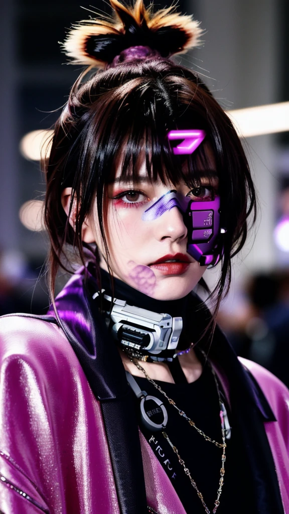 フェイスペイントをしたサイボーグのBeauty, whole body, cyber punk, Fashion Model, Beauty, Francis Bacon's painting style