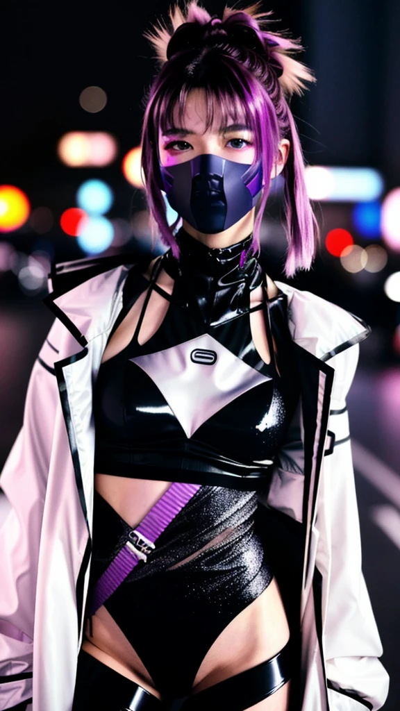 フェイスペイントをしたサイボーグのBeauty, whole body, cyber punk, Fashion Model, Beauty, Francis Bacon's painting style