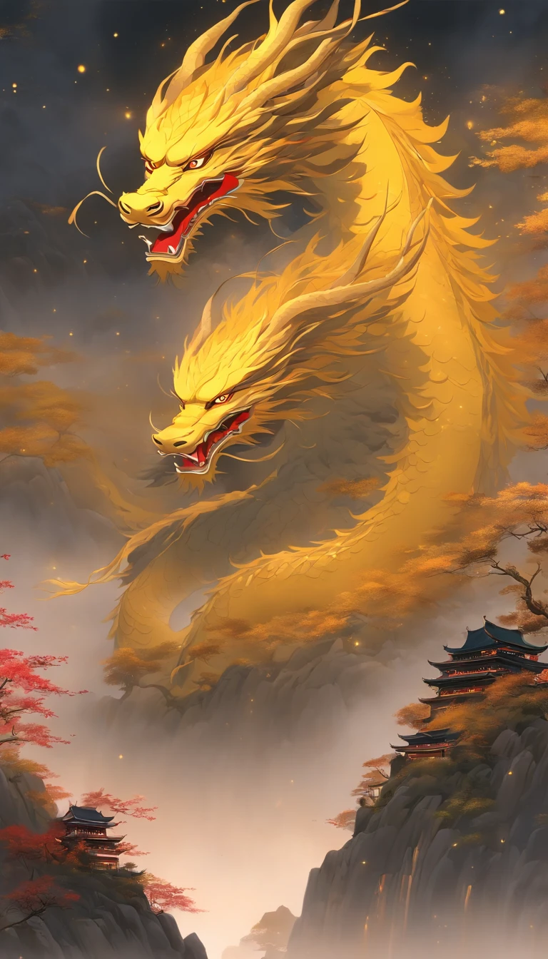 unmanned , Outdoors , Night , dream ,( heavy fog :1.4), Round Moon , mont , River , Golden branches , skyporn , Gold decoration ,
( minimalism :1.4), Chinese Classical Art , Yellow dragon climbs a mountain , Cinematic poster , Minimalist background ,。.。.。.3D, Clean screen ,
 Best Quality , Perfect Lighting , masutepiece , offcial art ,8K, Wolpal
 Huge file size , hugefilesize , super detailed , OC Renderer ,
 Symmetrical Shopping ,