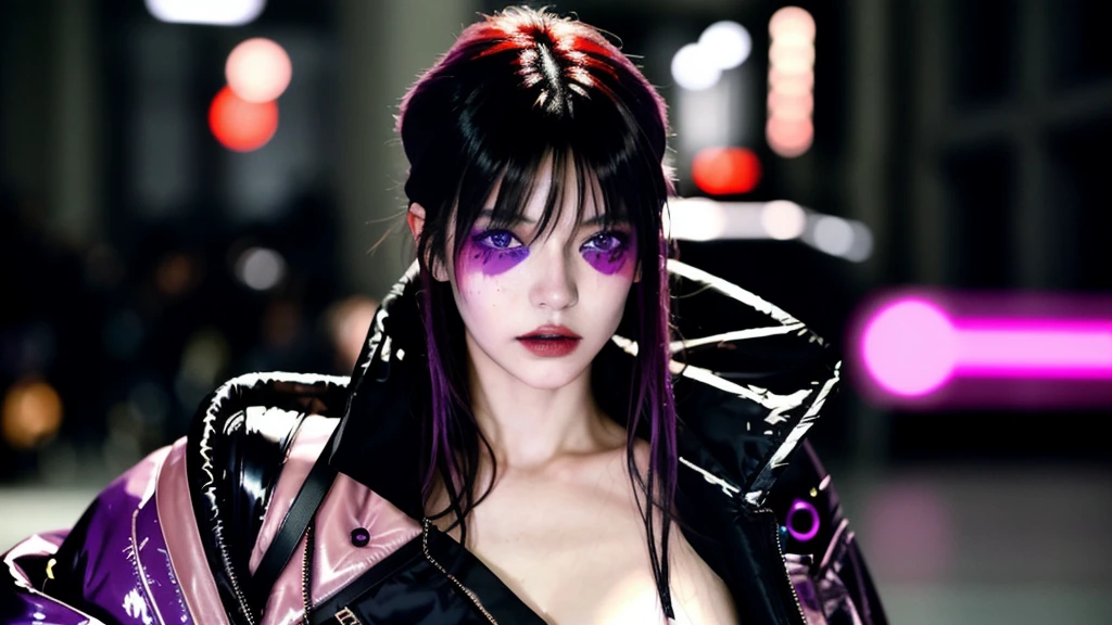 フェイスペイントをしたサイボーグのBeauty, whole body, cyber punk, Fashion Model, Beauty, masterpiece, Francis Bacon's painting style