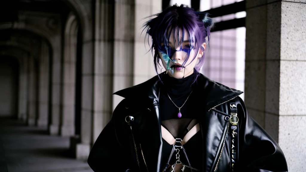 フェイスペイントをしたサイボーグのBeauty, whole body, cyber punk, Fashion Model, Beauty, masterpiece, Francis Bacon's painting style