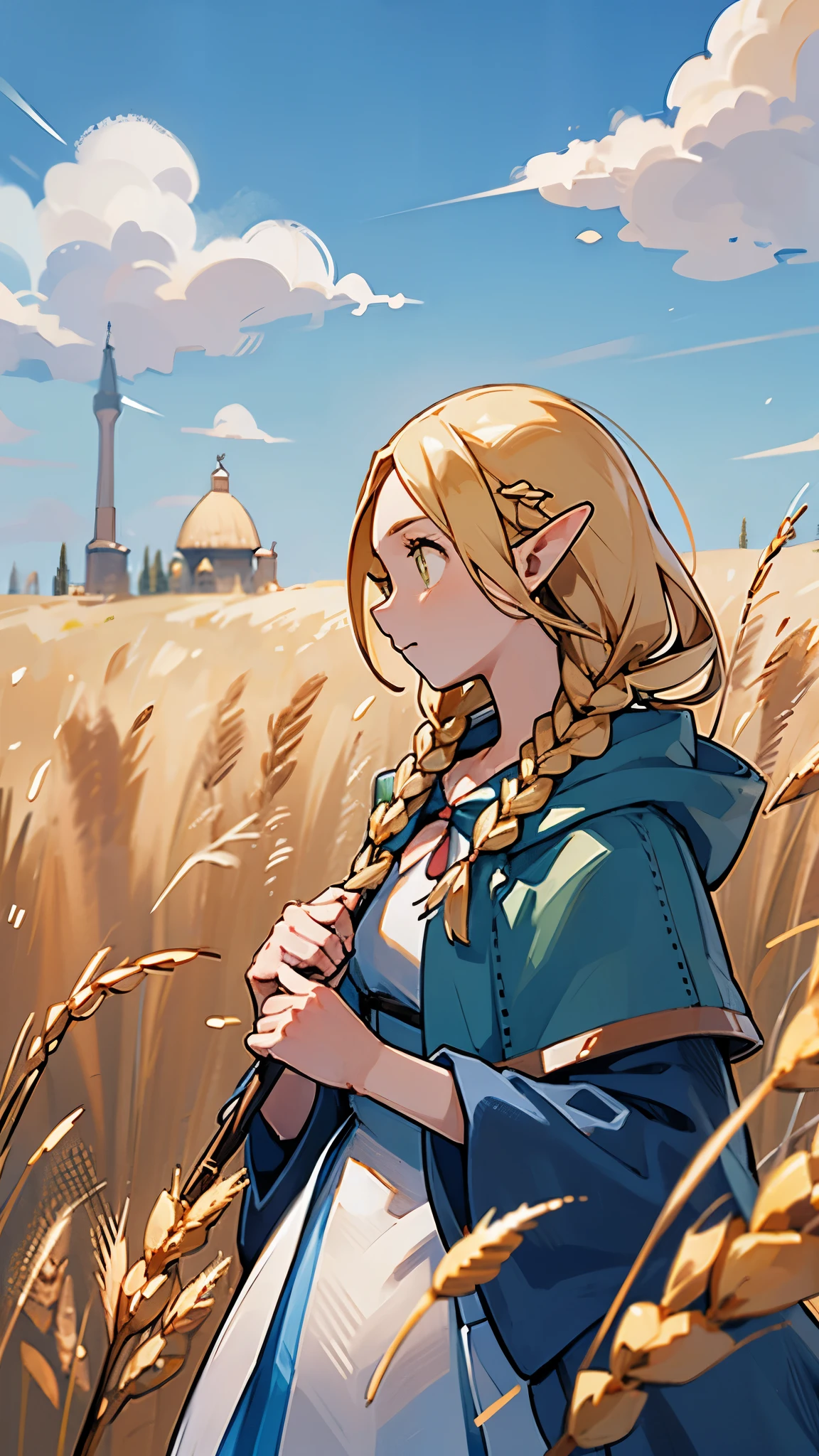 Wheat field、profile、Upper Body、Marsil、Wizard、Cane、Costumes、Girl。