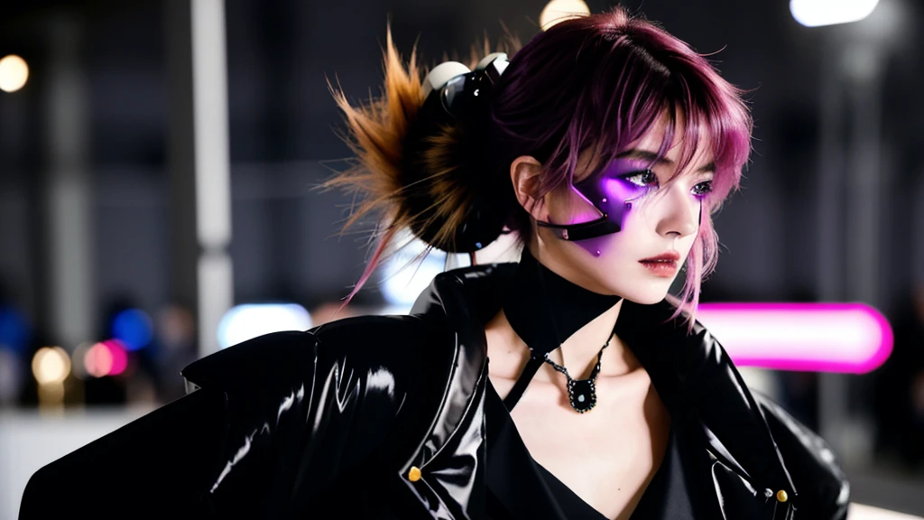 フェイスペイントをしたサイボーグのBeauty, whole body, cyber punk, Fashion Model, Beauty, masterpiece, Francis Bacon's painting style