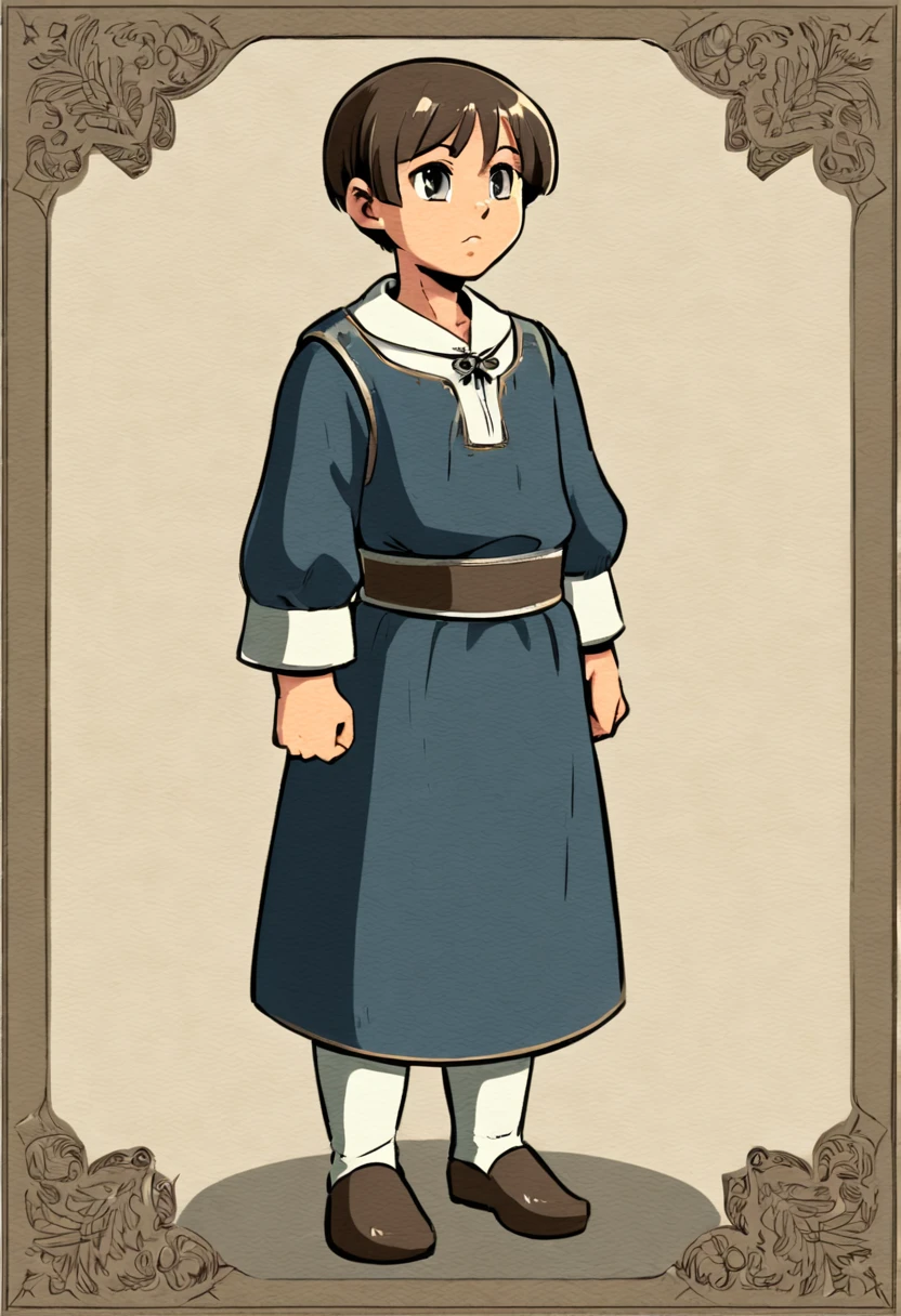  Medieval style villager full body 