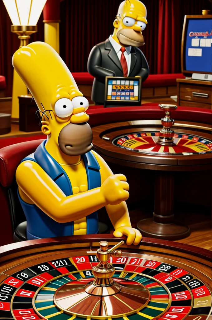 Krusty playing cards at a casino table