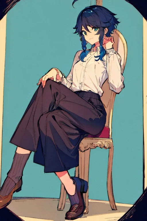 A full body picture,, sitting pose girlly
