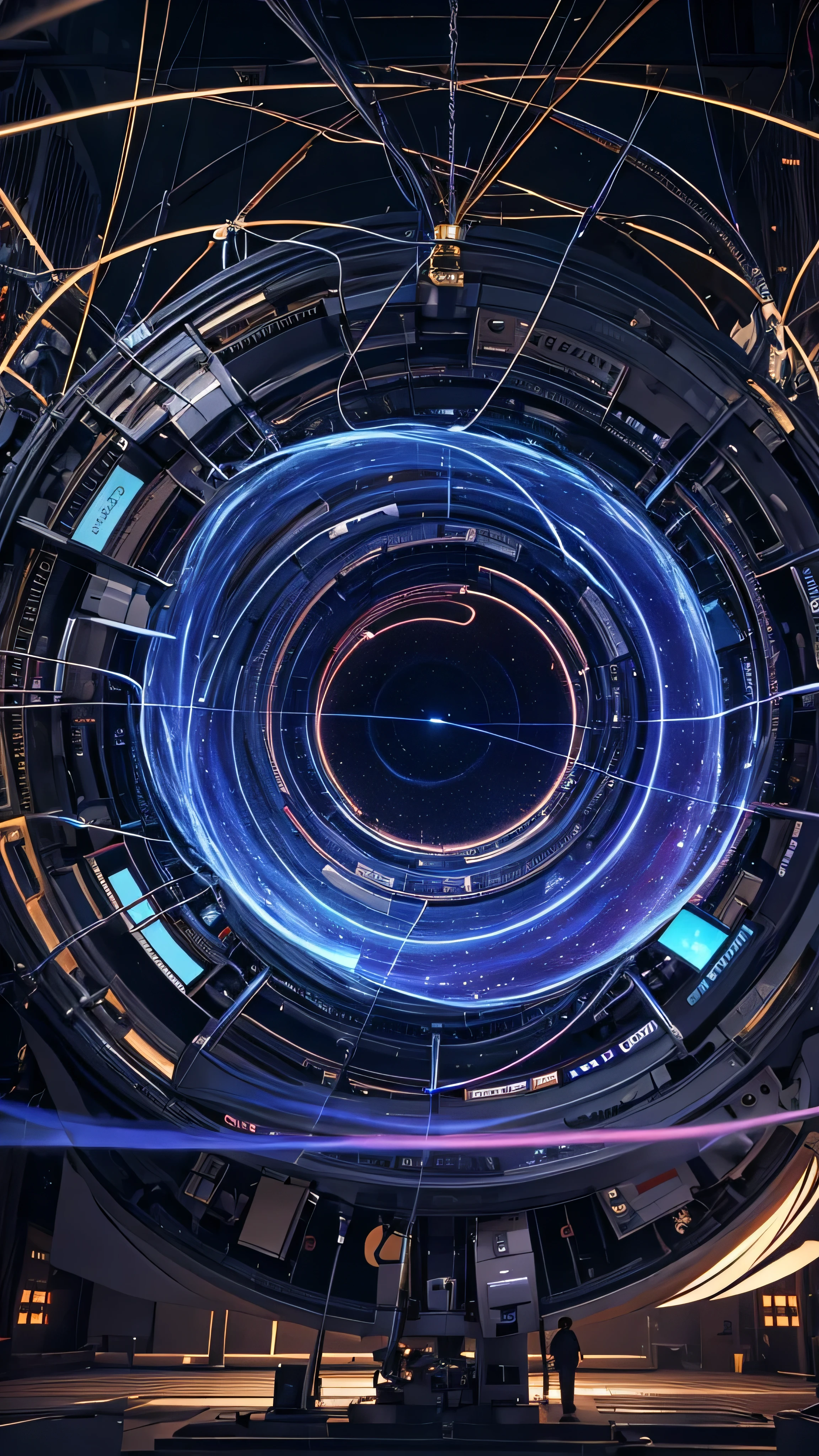 At the heart of CERN, a major physics institute、High-resolution images highlight cutting-edge experiments。This lab is、A symphony of cutting-edge technology as researchers delve into the mysteries of the universe。 Incredible resolution and vivid color images、It exudes an aura of science and discovery.。Intricate scientific equipment and machinery fill the frame.、It is illuminated with cinematic vibrant lighting.。 In a maze of cables and equipment、Scientists are focused and tireless in their work.。Their faces are marked with the intensity of their efforts.、Very detailed、Eye contact and facial features are given careful attention.