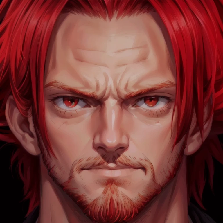 a close up of a man with red hair and a beard, portrait de shanks le roux, from one piece