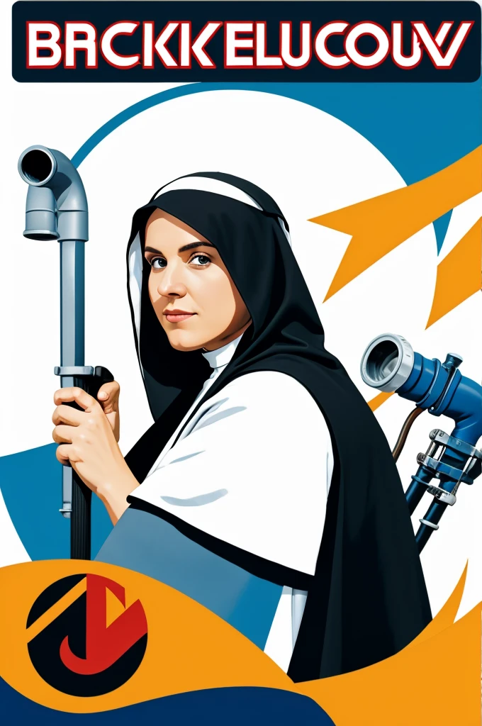 Backfire logo that includes a nun and a plumber