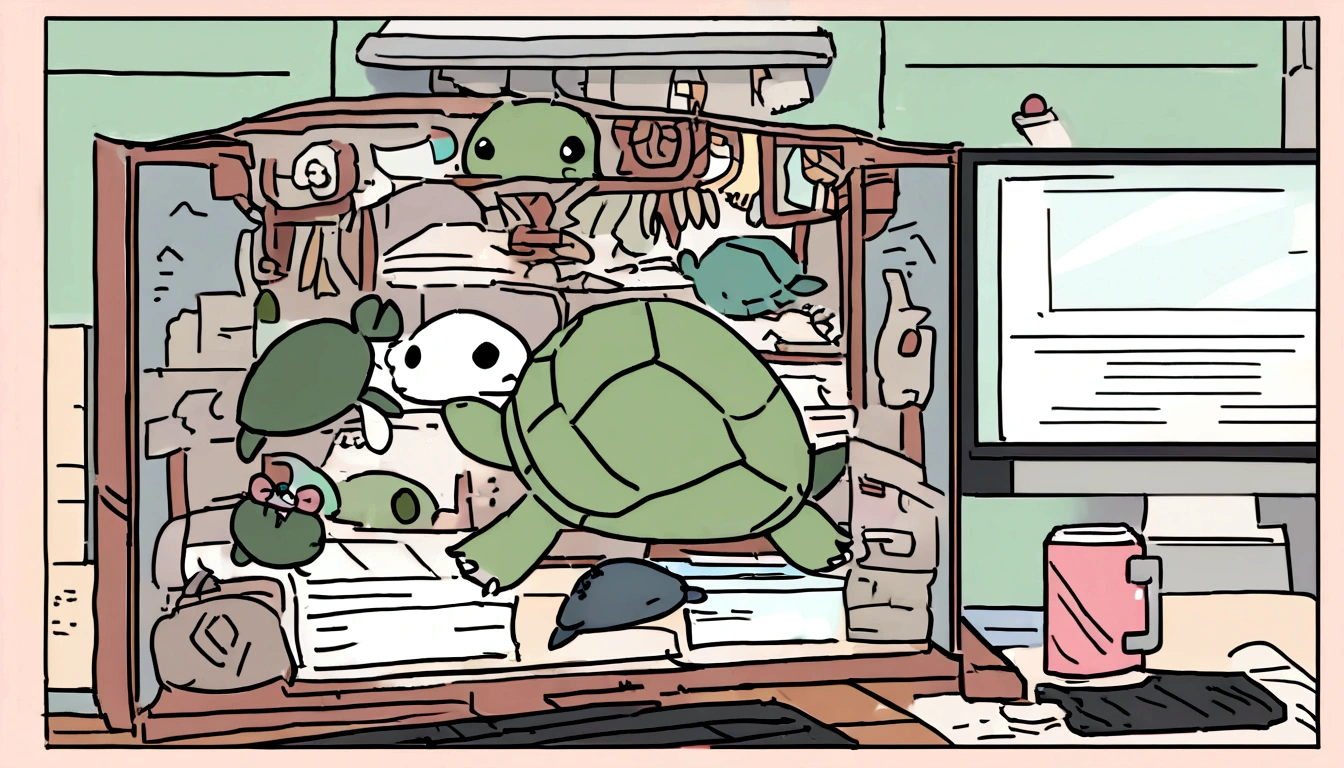 Can't log in to the computer's administration screen Cute turtle character An illustration No cuts in sight