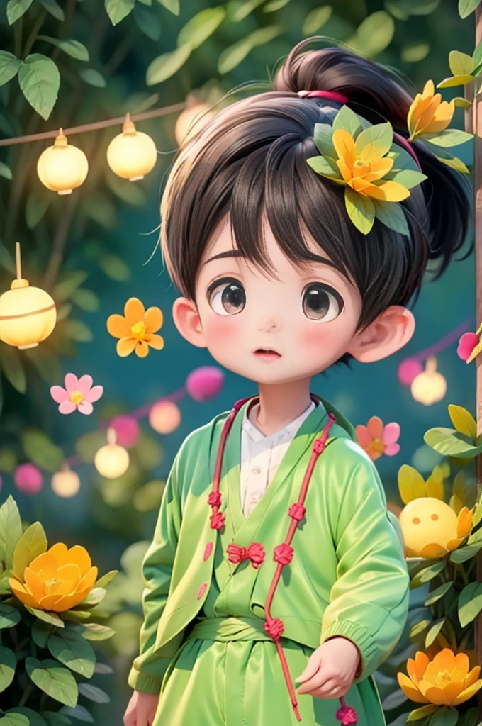 (masterpiece:1.2),best quality,PIXIV,Chinese style,hair ornament,solo,jewelry,black hair,long hair,boy in a bamboo forest, long black hair, ponytail, green headdress, carrying a lantern, bamboo leaves falling, hazy smoke, green Hanfu,23 year old boy,1boy,pretty 23 year old boy,professional boy photo, photo of boy 23 years old, perfect body boy,mature beautiful face,fair skin,super scale, 24k,hdr,perfect body boy,blush, big Ogi folding fan,parted lips,black eyes,tassel,lips,chinese clothes,pretty boy