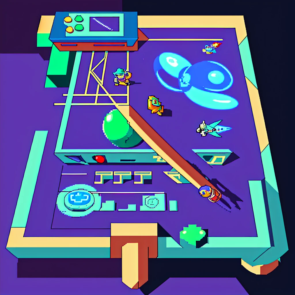 Envision a top-down perspective of a straightforward spaceship facing north, crafted in the 16-bit pixel art style reminiscent of the Super Nintendo era, with the aesthetic of chalk art, pixel art, and hand-drawn elements.