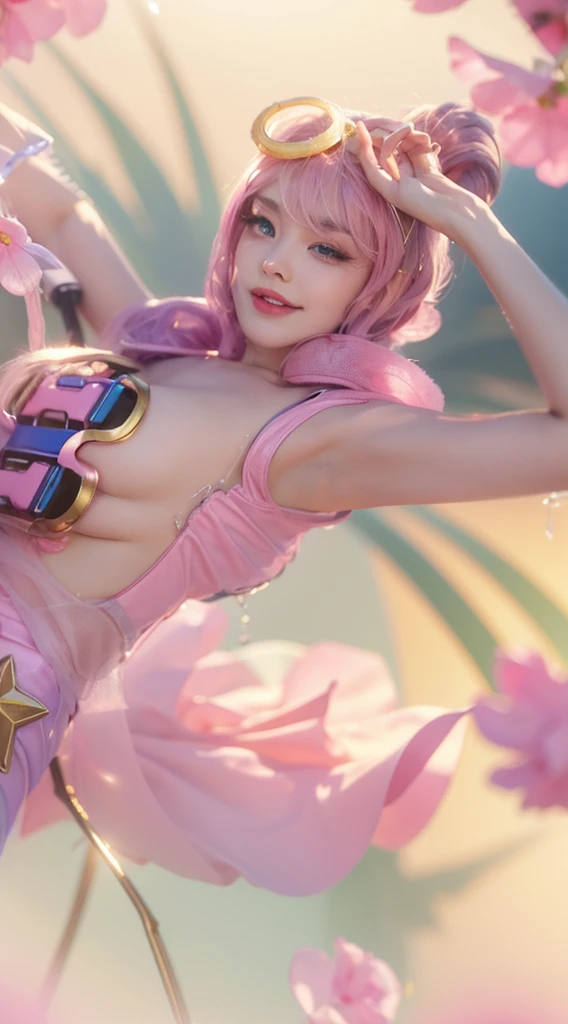 a close up of a 4 girls ,pink hair , big booobs , shadowbringers cinematic, 4 k detail fantasy, a beautiful fantasy empress, game cg, xianxia fantasy, xianxia hero, 2. 5 d cgi anime fantasy artwork, cinematic goddess close shot, ruan jia and artgerm, wow 4 k detail fantasy, hyperdetailed fantasy character