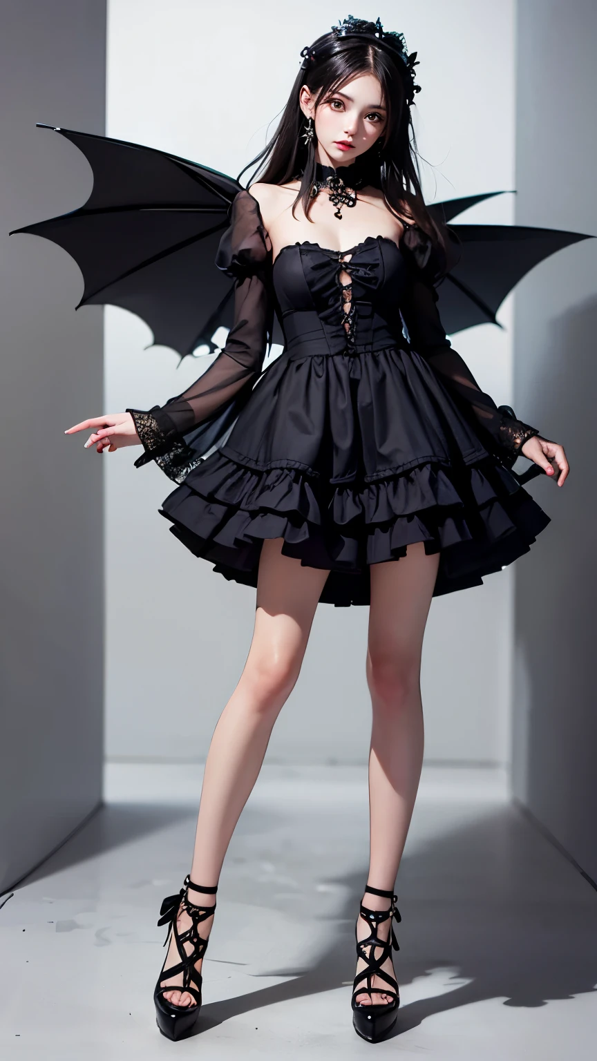 masterpiece、top-quality、ultra-detailliert、(1 daughter of a chibi character:1.3)、A dark-haired、Black nightdress、a dark night、(Black crow:1.1)、(Black bat:1.1)、(Black cat:1.1)、Standing、Shout