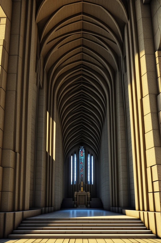 art deco brutalist architectural church minecraft