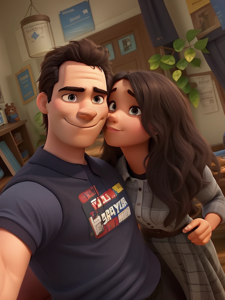 Couple (dark man and white woman) not Disney Pixar style, high qualiy, best qualityer.