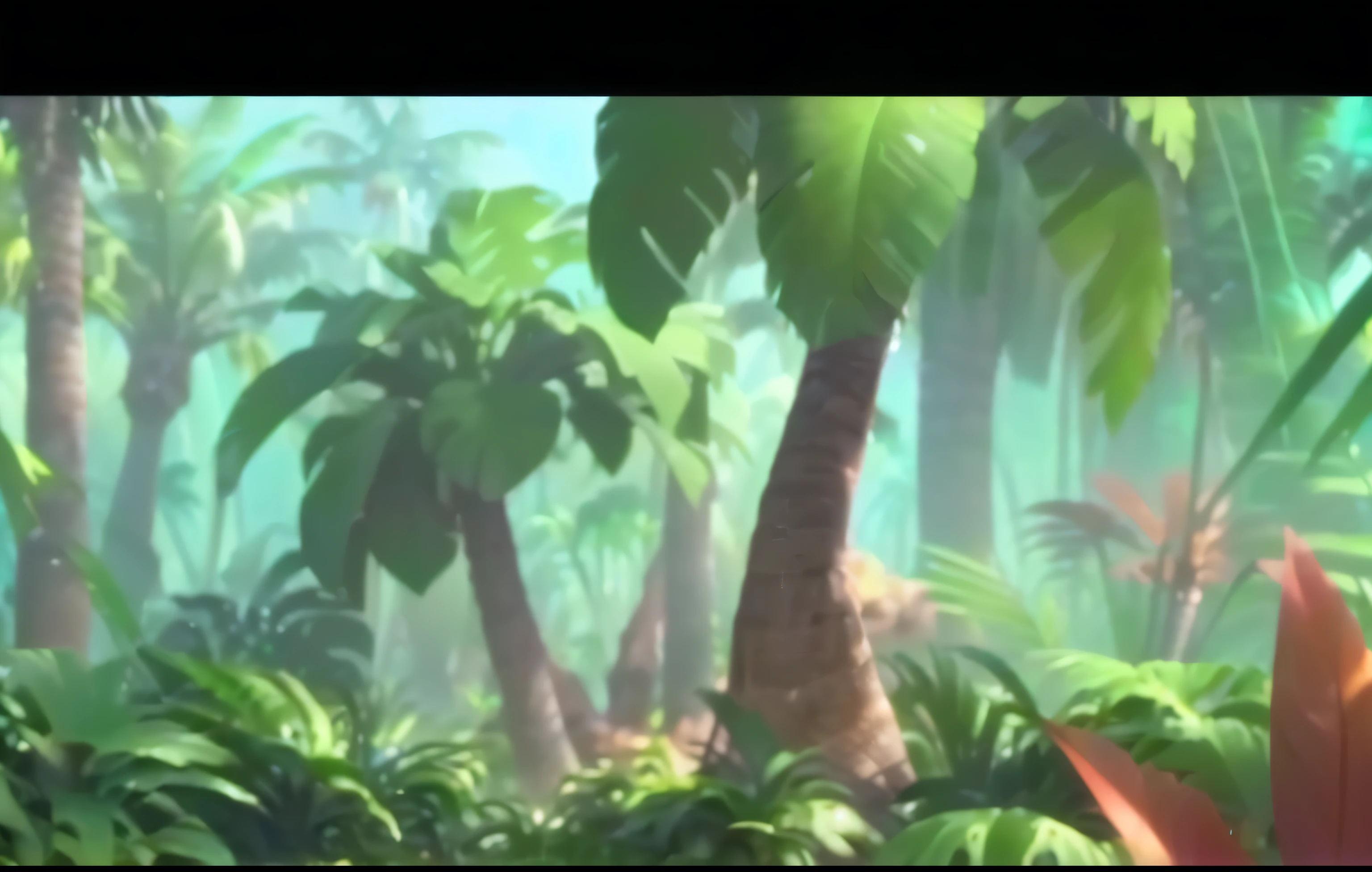 Close up of a bunch of palm trees in the jungle, cartoon still, Crazy Croods movie style, Animated movie scene, Animated cinematic footage, Alien Jungle, Animation screenshots, inside Alien Jungle, cartoon, 3D Animation Movies, cartoon, cartoon still, Pristine jungle, Animation stills, 3D Animation Demo Scroll