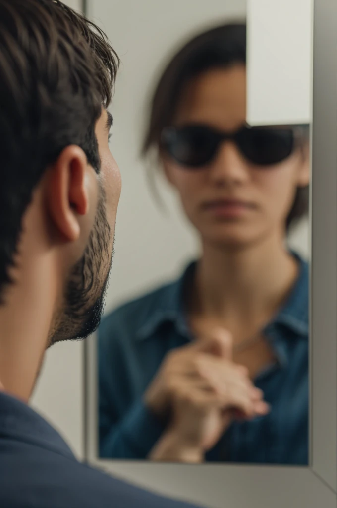 Create an image of a father talking to his son, explaining calmly and educatively about his mother's freedom to choose her clothing and dance style, emphasizing love, respect, and understanding --auto --s2