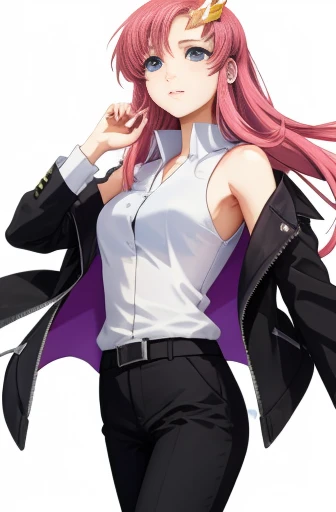 lacus clyne, Black trousers, White blouse, Black jacket, body focus shot