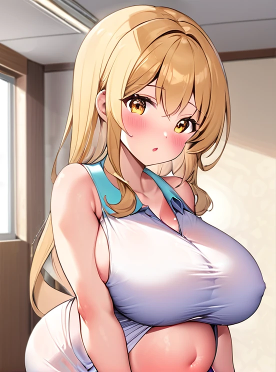 Pregnant women,Pregnant belly,High leg pie,Big Breasts,Brown Skin,Blonde,Long Hair