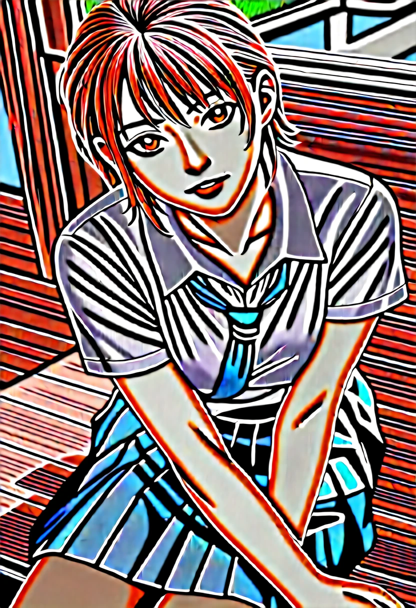 (RAW Photos:1.2), (Photo - Real,:1.4), ((Take a photo with the camera from below、look down on、Looking into the camera、Take a photo from below))Beautiful detailed girl, Very detailedな目と顔, Beautiful attention to detail, Ridiculous, 信じられないほどRidiculous, Large file size, Very detailedな, High resolution, Very detailed, Highest quality, , Kemomimi, ((Japanese high school girls uniform)), An illustration, Very detailed, That too, Unite, 8K Wallpaper, wonderful, Fine details, , Highest quality, Very detailedなThat tooユニフォーム8K Wallpaper, Light on the face、Cinema Lighting、18 year old girl、((No ))、((Dynamic pose)))、(Standing))、Short Hair、Short Hair、Long neck、Listen carefully、bangs、Enlarge your eyes、Eyelashes、cute、Very cute little 、Lift up your skirt、pubic hair