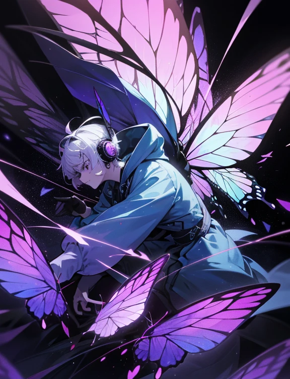 A beautiful boy with striking black eyes, light black straight hair, glowing white skin, extremely detailed, fractal art elements, floral textures, dynamic pose, abstract background, butterfly skin, many colors, earrings, butterfly, night scene, full of notes, decorative panel, abstract art background, side view, overflowing butterflies
An adorable chipmunk with fluffy fur, silver blue outfit, hoodie, headphones, modern and inorganic background, bright lighting, vibrant colors, outside in Korea, idol
A background with a purple butterfly image
A background with a night city image
Butterfly, butterfly, butterfly, butterfly
imagecolorpurple