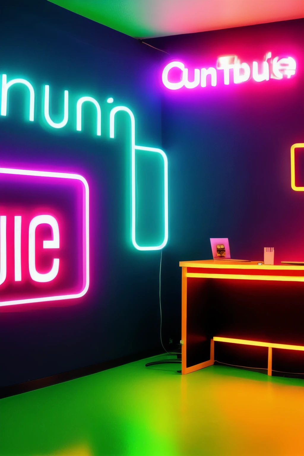 Create a YouTube studio background with a modern and sleek design.In the center of the background display the name 'purnhkant' in bright neon lights with correct spelling.The neon lights should be in a vibrant color such as electric blue or neon pink.Surround the neon text with subtle complementary lighting and decor that enhances the studio aesthetic.The overall ambiance should be stylish professional and inviting perfect for a YouTube content creator's studio.