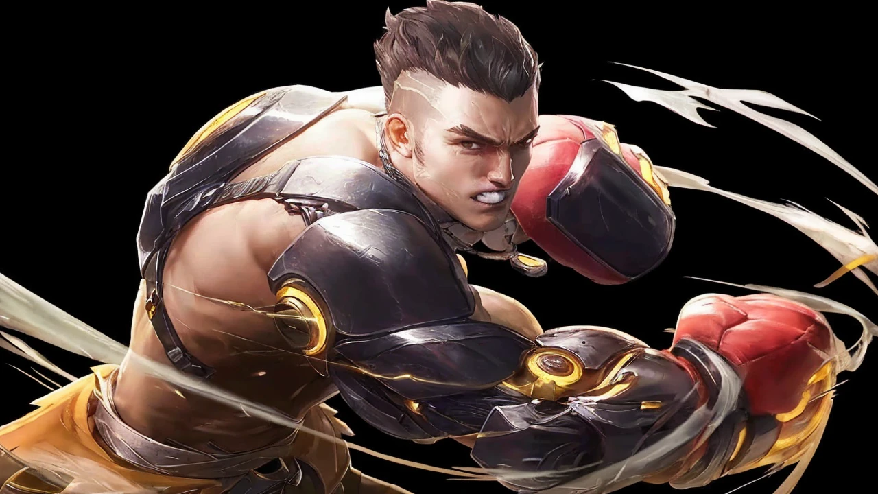 (absurdres, highres, ultra detailed, HDR), masterpiece, best quality, Android Game Character , short hair, handsome boy, anime eyes, Mobile Legends Hero, detailed scebe, detailed character