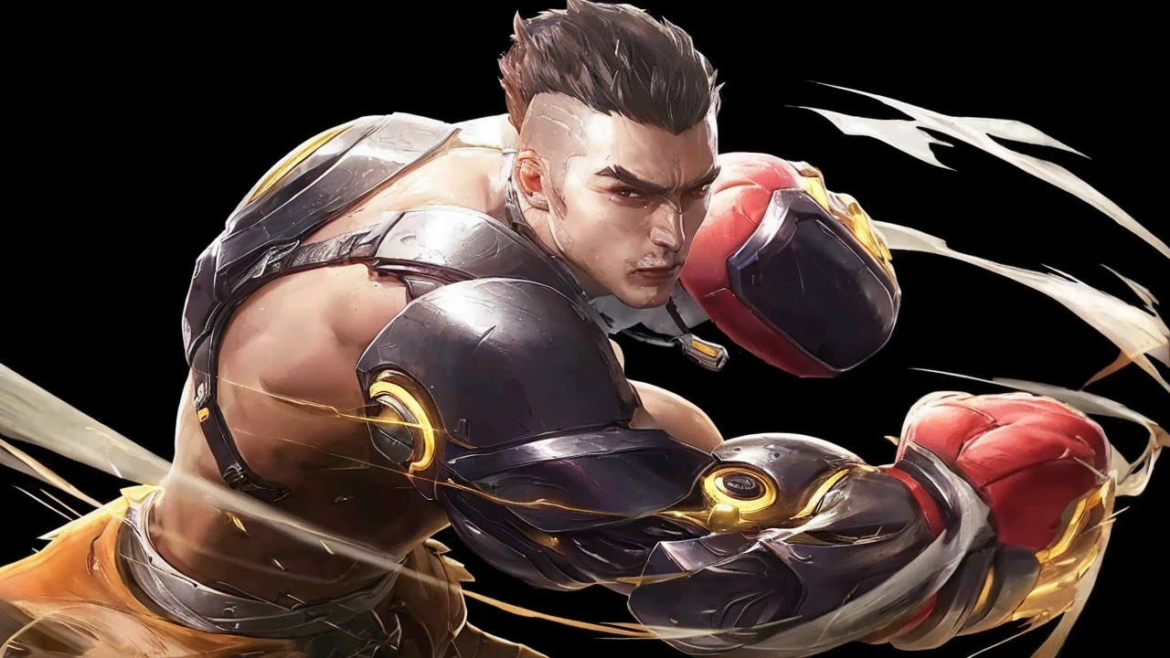 (absurdres, highres, ultra detailed, HDR), masterpiece, best quality, Android Game Character , short hair, handsome boy, anime eyes, Mobile Legends Hero, detailed scebe, detailed character