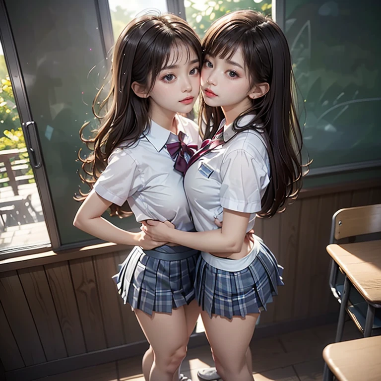 ((David Hamilton:1.37, White and vivid colors))、Extremely Detailed (Tiny Oppai- Twins:1.37)、{(Dynamic-angle)|(from side)|(from back)|(from below:1.2)}、{(((Kissing face to face)))|(Standing Full Body:1.2)|Wide Shot}、{(Floating hair:1.2)|(Strong wind)|(Ass focus)}、8K best quality、((Masterpiece:1.2、Photo-realistic:1.4)), { kodachrome | realistic | photorealistic | RAW }、((Detailed KAWAII Face、Detailed Radiant PearlSkin with Transparency))、Smooth shading、(Zoom Layer)、Soft Lighting、((school uniform with white Thongs:1.37))、{Flowers|Flower wreath|ssmile|perplexed|seductiv|Different types of hair colors}、{(Light Particles:1.2)|(Lens Flare)|(Luminescent Particles:0.6)}、{Forest Lakeside|Lakeside Cottage|Before dawn|magic hour|morning glow|foggy}、{ Whole Body proportions and all limbs are anatomically accurate | no extra limbs } .