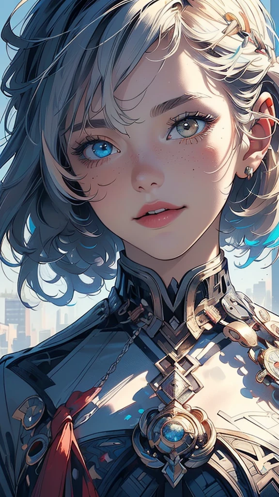 (((masterpiece, highest quality))),(((solo:1.2))),(((1girl:1.2))),32k wallpaper, very detailed,(((((portfolio))))),(((((Close-up))))),(((((bust up))))),((((more various angle)))),(((highlight))),((((heterochromia)))),(((complete. detailed face))),((((Extremely talented)))),((most complicated machine)),((genius mechanic)),((Overall colorfully)),