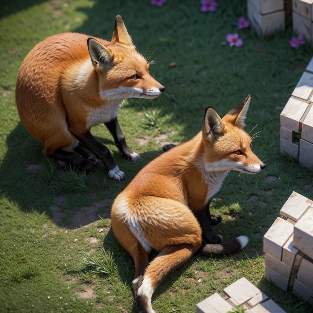 A fox in Minecraft