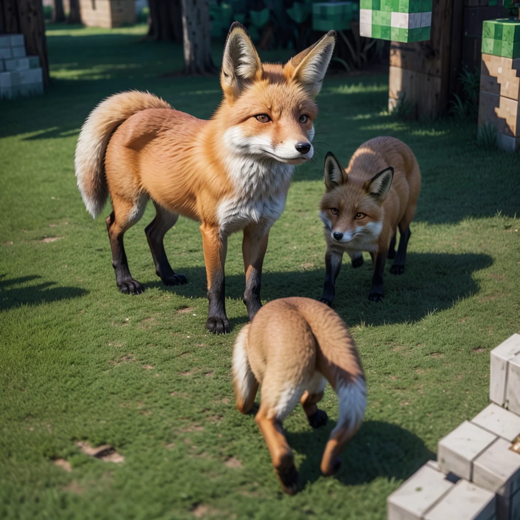 A fox in Minecraft