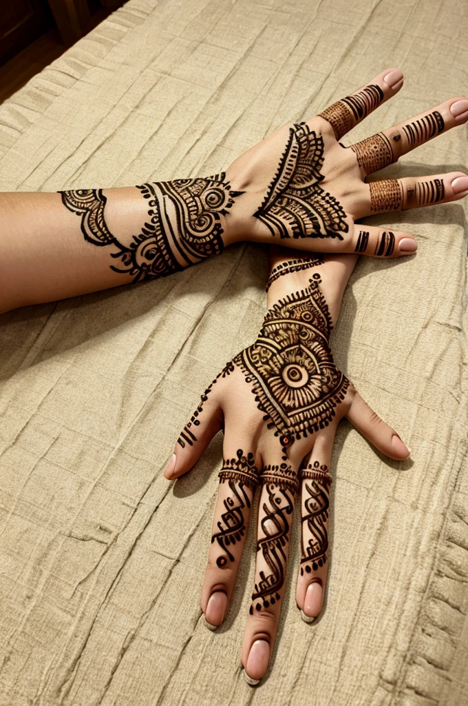 israr written on hand with mehndi