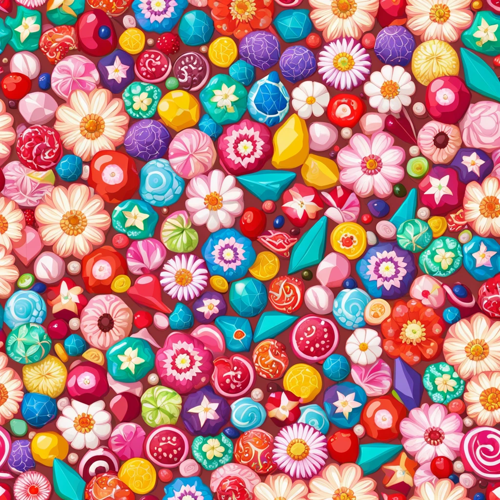 Seas of ((Colourful SAKURA)) MILLION SMALL ((CANDY)) In the (BLUE BACKGROUND) — ocean breeze, sun-bleached driftwood, and a touch of salty sea air. ((GOLDEN stars)) colourful BERRIES, ((YELLOW SMALL STARS)) SAKURAs, ((COLORFUL BUTTERFLY)), ((GREEN LEAFY FLORA)), (strawberry), BLUE rose, cherry || (embroidery) seamless pattern, fruit, butterfly, diamond, pearls, Best quality, masterpiece, ultra high res, (photo realistic:1.4), surrealism, dream-like, ((abstract art)), vector arts, Sakura, tulips, magnolia, lily rose ((FLOWER, DIAMOND, PEARLS)) a close up of a CANDY pattern, CANDY wallpaper, ornate CANDY, CANDY pattern, CANDY explosion, CANDY! intricate, CANDY GEMS, SAKURAs colourful, chinoiserie pattern, VECTOR wallpaper, CANDY renewal, with colourful SAKURA and plants, CANDY dream, garden SAKURAs pattern, CANDY patterned skin, CANDY design, CANDY motives, boho CANDY vines, (8k, RAW photo, best quality, masterpiece:1.2, Sharp image, vector)