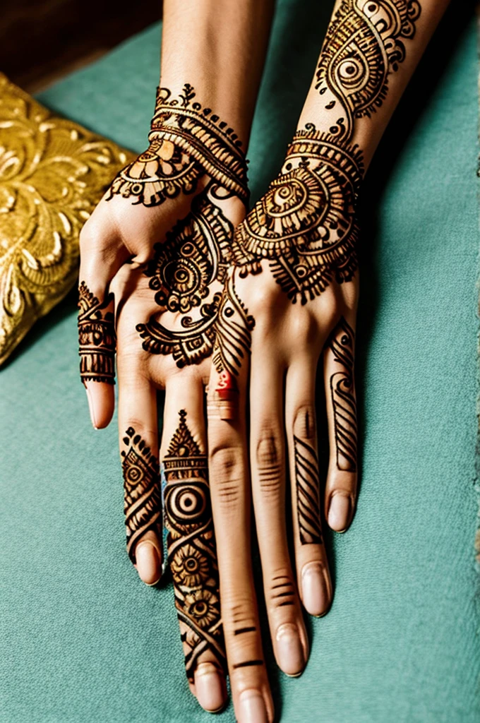 israr written on hand with mehndi