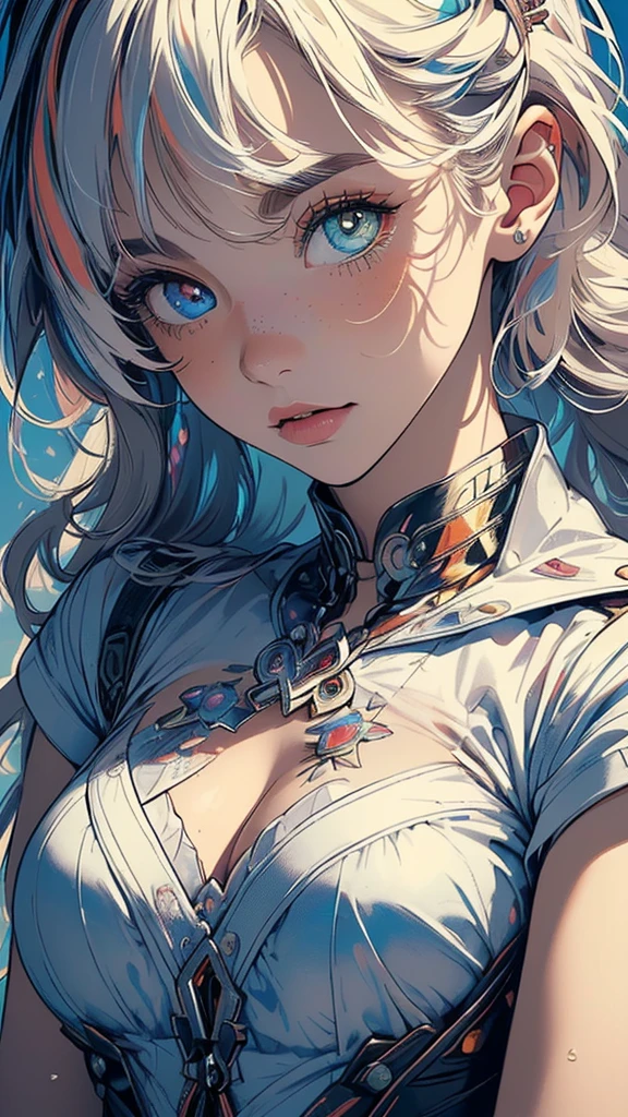 (((masterpiece, highest quality))),(((solo:1.2))),(((1girl:1.2))),32k wallpaper, very detailed,(((((portfolio))))),(((((Close-up))))),(((((bust up))))),((((more various angle)))),(((highlight))),((((heterochromia)))),(((complete. detailed face))),((((Extremely talented)))),((most complicated machine)),((genius mechanic)),((Overall colorfully)),