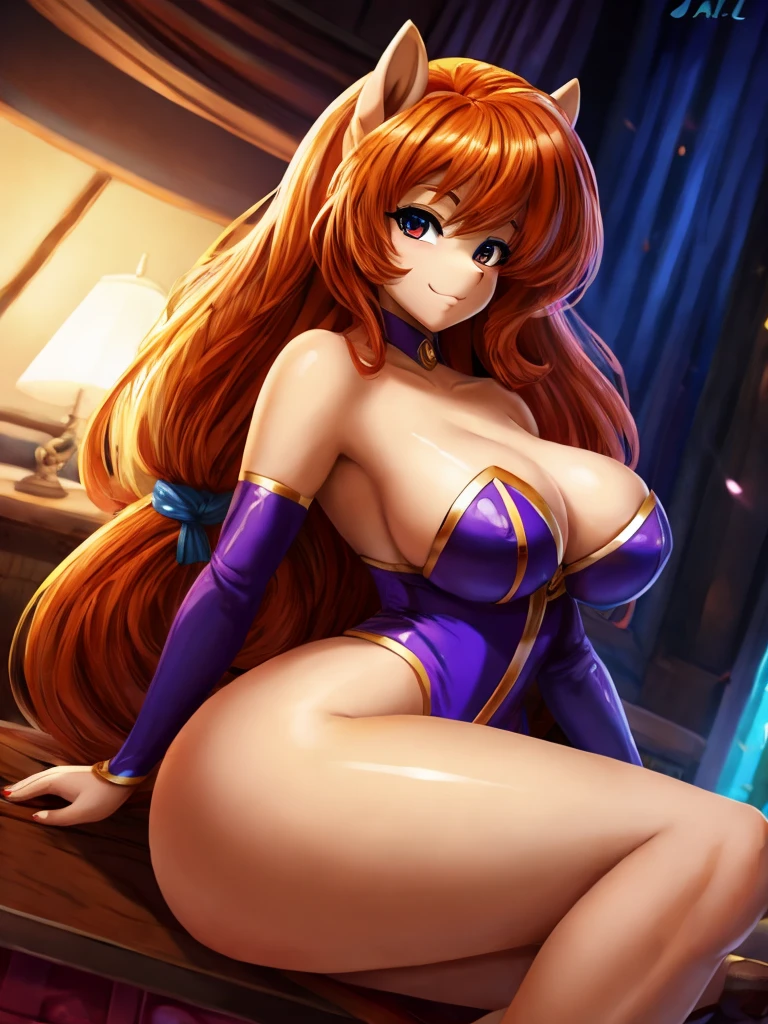 (((disney style))), (Adagio Dazzle), (((very bad girl))), ((my little pony)), (((detailed eyes))), big  , ( medium-large ), heart on , (glossy body:1.3), (ultra detailed contours:1.2), (((pose from  journal:1.2))), (((anime costume)))