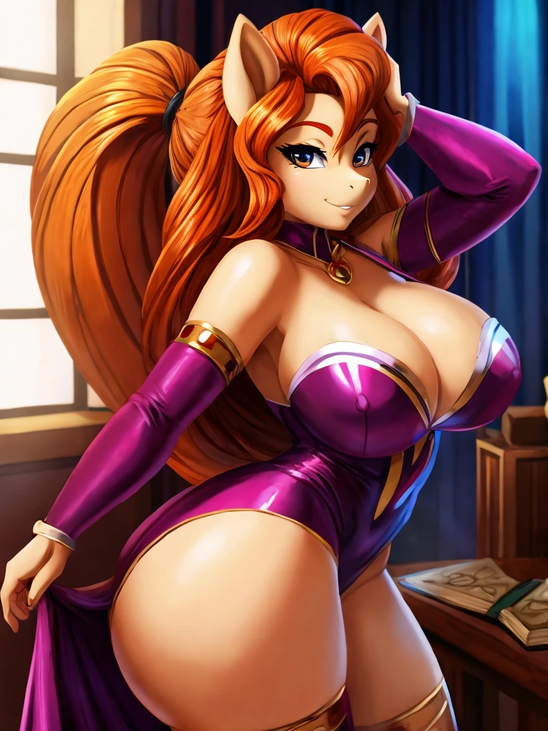 (((disney style))), (Adagio Dazzle), (((very bad girl))), ((my little pony)), (((detailed eyes))), big perky butt, (voluptuous medium-large breasts), heart on butt, (glossy body:1.3), (ultra detailed contours:1.2), (((pose from erotic journal:1.2))), (((anime costume)))