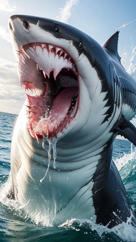 great white shark Capture prey scared