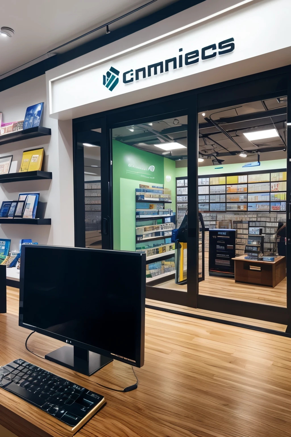 At "Tejas Communication," you can find a wide range of mobiles and computers. The storefront features a clean, modern design with large glass windows displaying the latest gadgets. Inside, shelves are neatly stacked with smartphones, tablets, laptops, and accessories, while a digital screen showcases promotions and tech specs. The shop exudes a tech-savvy vibe, inviting customers to explore and discover the latest in mobile and computer technology.