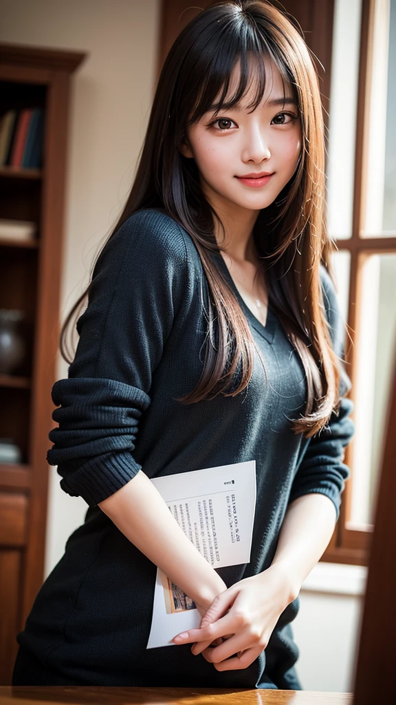close, masterpiece, Highest quality, RAW Photos, Photorealism, smile, beautiful girl, cute, Long Hair, Depth of written boundary, High resolution, ultra detailed, detailed, highly detaileded eyes and face, Sharp pupils, Realistic students, Sharp focus, Cinema Lighting、Random sexy poses、Random facial expressions