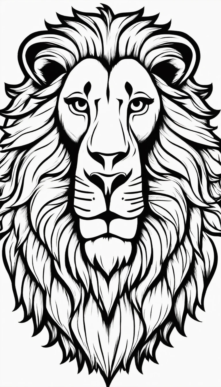 A lion, cartoon, ,Coloring Book, ColoringBookAF,