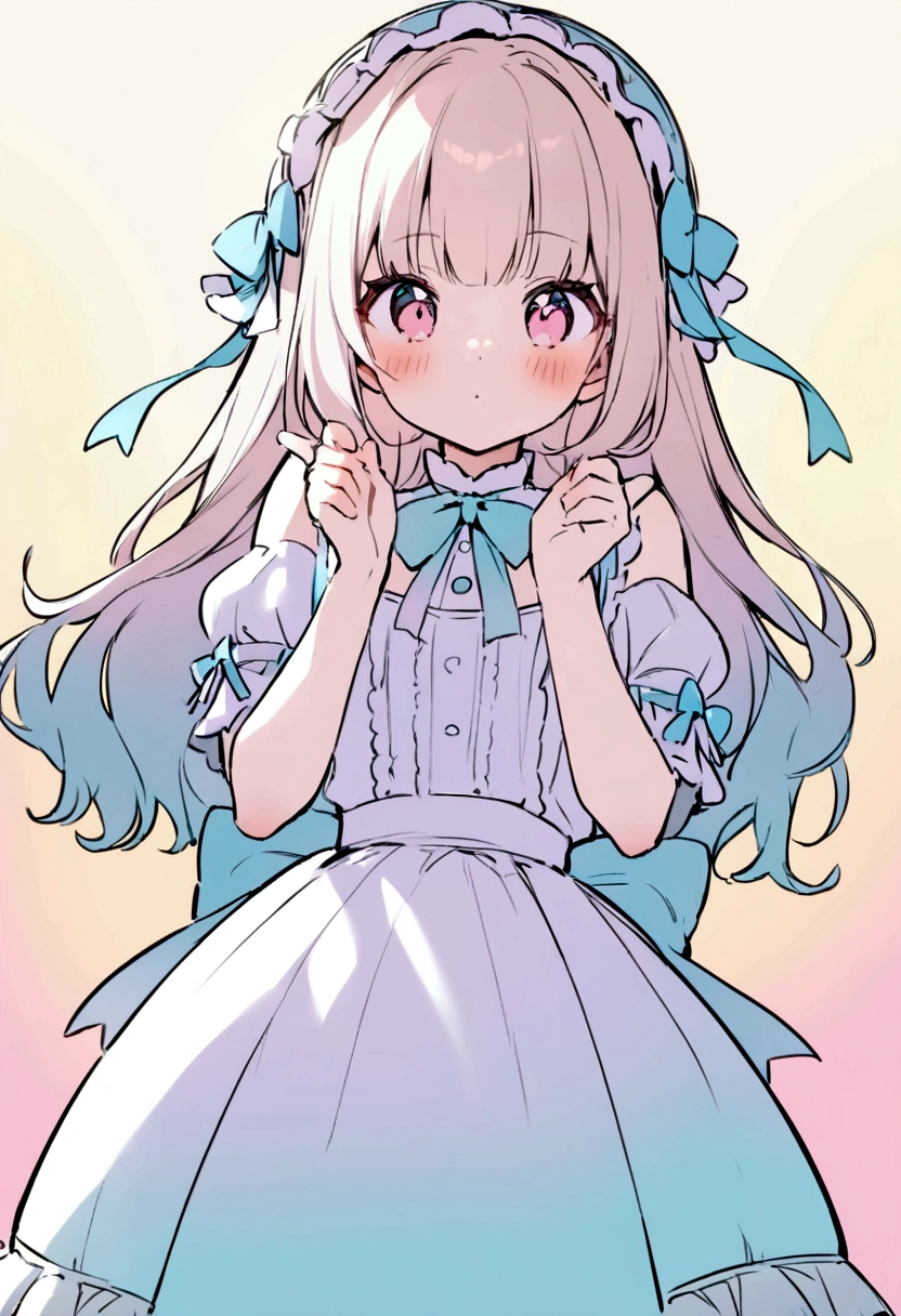 Cute Girls、Sweet Lolita、Pastel color background、Cute pose