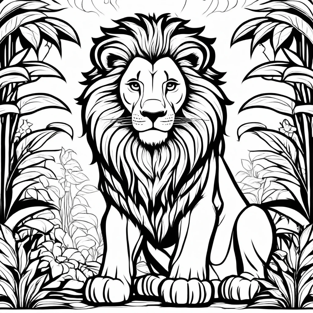 A lion, cartoon, ,Coloring Book, ColoringBookAF,