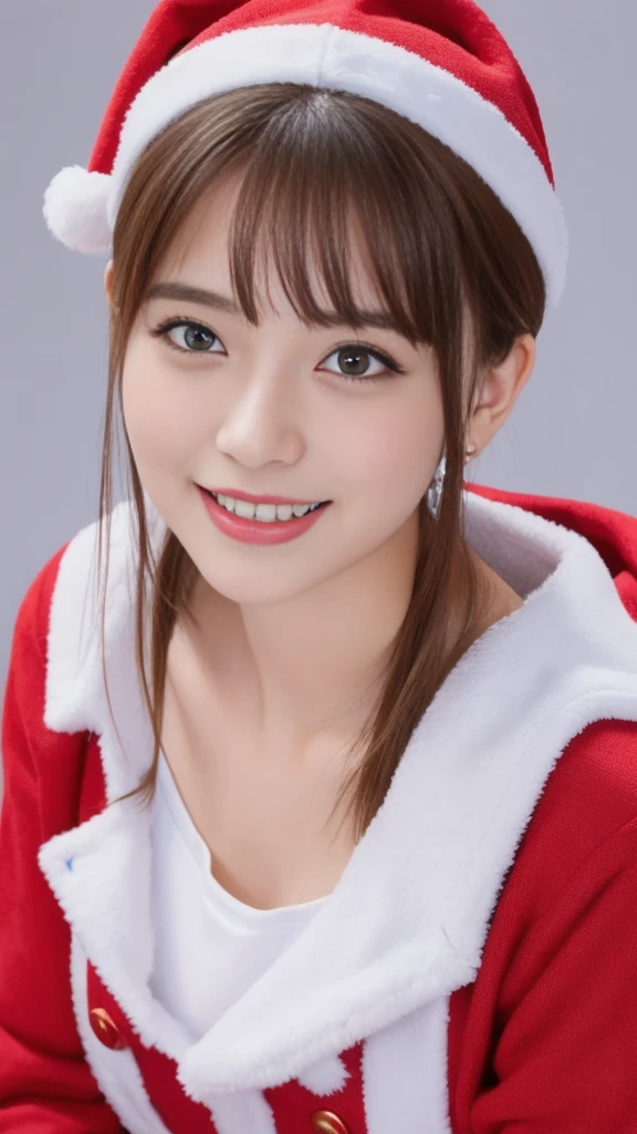 1girl, santa claus costume slim fit, symmetry, cute ultra young girl, ultra short hair, beautiful detailed eyes, beautiful detailed lips, extremely detailed eyes and face, long eyelashes, (best quality,4k,8k,highres,masterpiece:1.2),ultra-detailed,(realistic,photorealistic,photo-realistic:1.37), warm lighting, vivid colors, soft focus, whimsical, cheerful, christmas theme