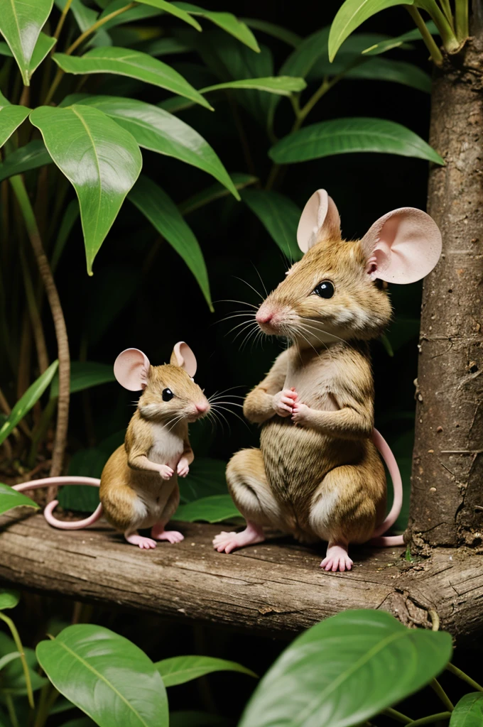 Mouse are enjoy tith jungle
