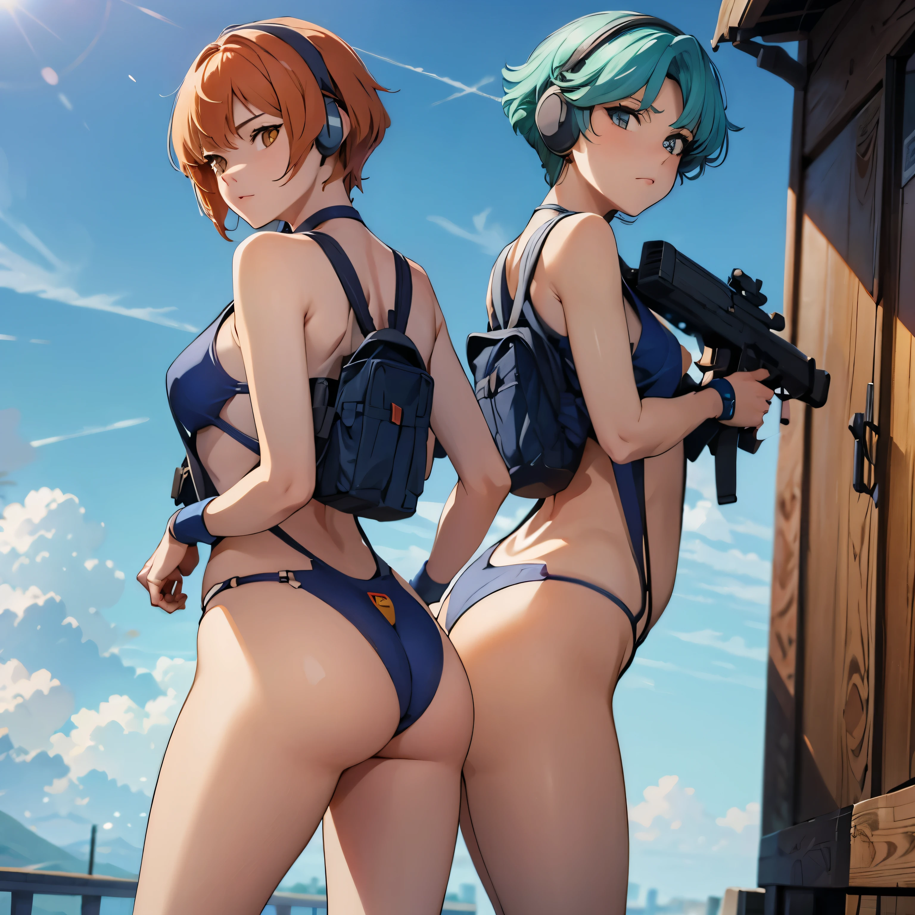 holding, gun, holding gun